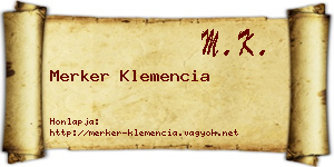 Merker Klemencia névjegykártya